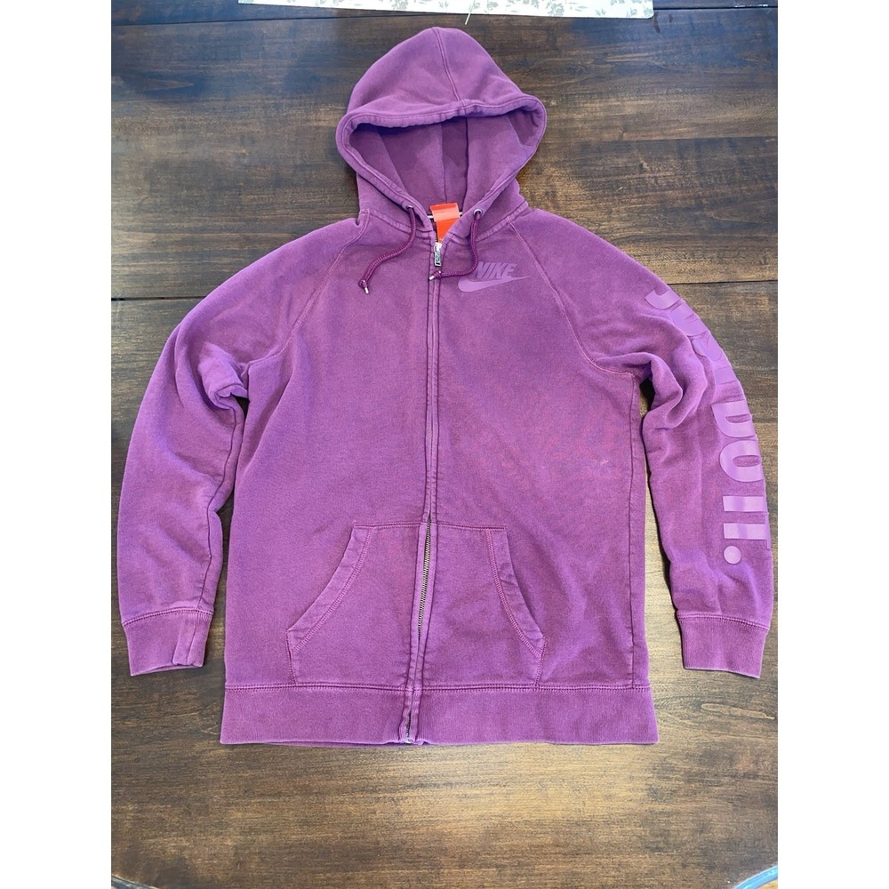 Nike Hoodie Men Small Purple Sweatshirt Track Suit Jacket Just Do It Spell Out